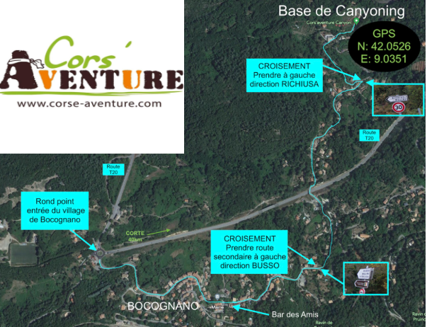 Map of the meeting point for Canyon Richiusa