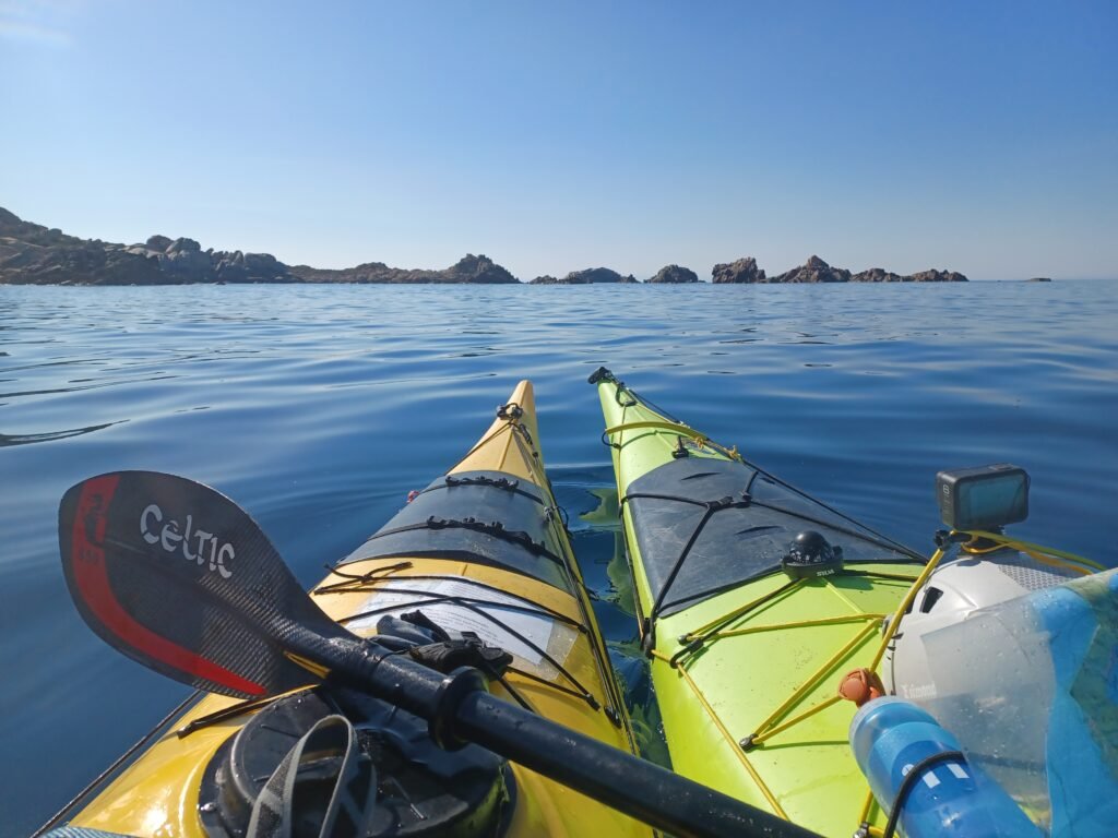 Pat and Tina on their sea kayak around Corsica