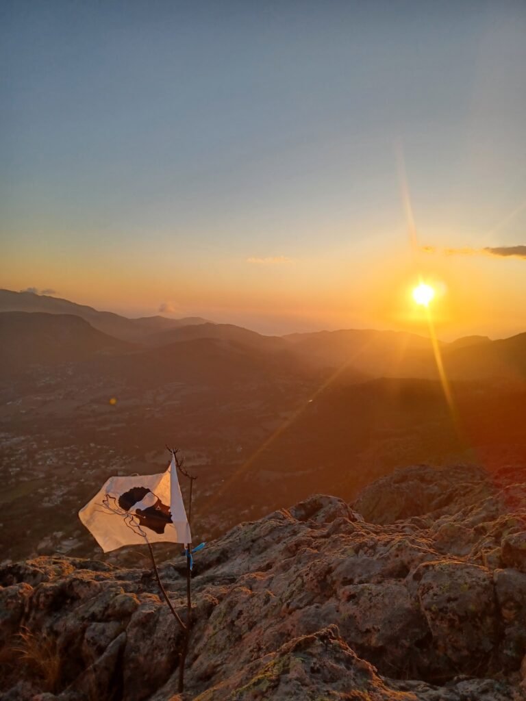 The summit of the Monte Gozzi during a sunset, one of the sport activities we suggest in Ajaccio